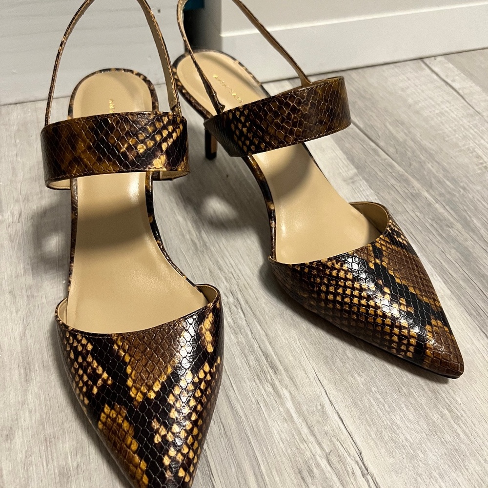 NIB - Ann Taylor Theodora Snake Slingback Pump in Brown Multi - Size 9